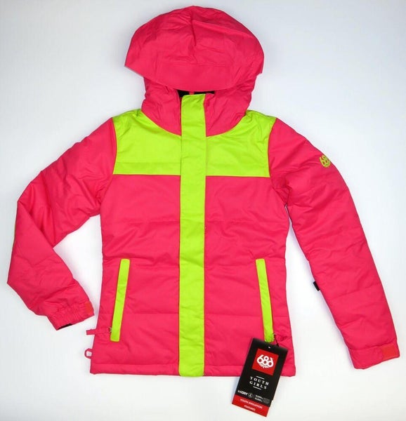 NEW $130 Youth Girls 686 Ella RARE Pink Insulated Winter Sports Ski Jacket 32