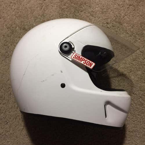 Simpson Motorsport Racing Helmet - White, Adjustable, Car/truck