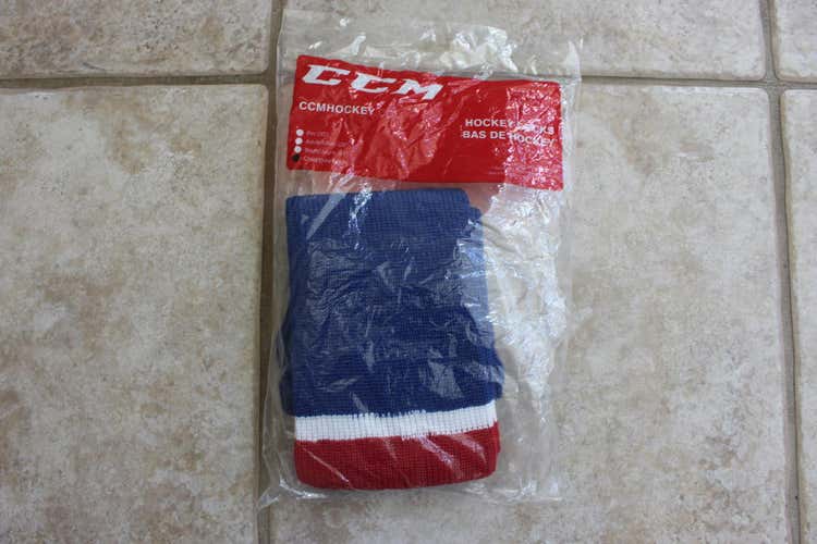 New CCM NEW YORK RANGERS (HOME) Hockey Socks Youth 20"