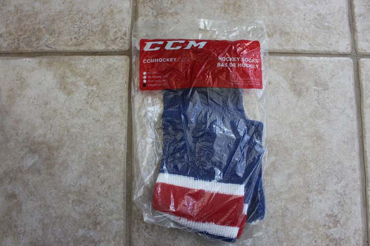 New CCM NEW YORK RANGERS (HOME) Hockey Socks Youth 20"