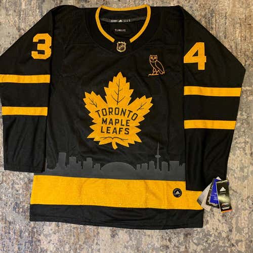 HOT! RARE! Toronto Maple Leafs OVO City Edition AUSTON MATTHEWS #34 Replica Adidas Jersey