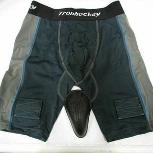 Tron Men`s Compression Fit Ice-Hockey Jock Shorts with Cup (Junior -Large)*No Trades*