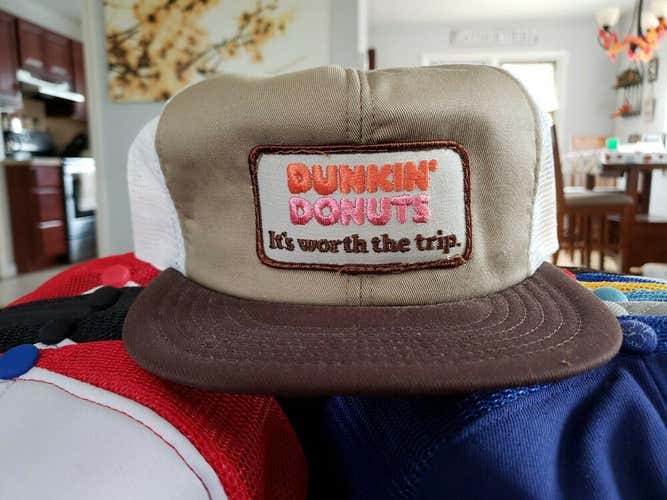 VTG Dunkin Donuts Patch Trucker Cap 1980s Cap Mesh Back NEW Made In USA