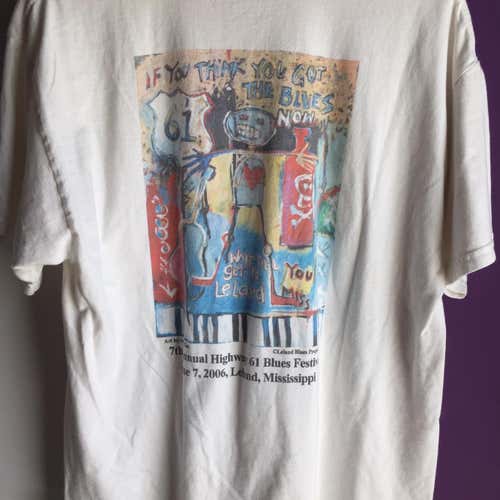Blues Festival Size Large Mens Graphic Music Festival Shirt Adult