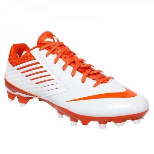 new Nike Vapor Speed td LAX 684837-180 Mens Lacrosse Cleats 9.5 white/orange