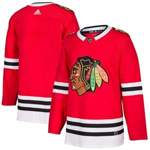 new mens sz 50 adidas nhl team chicago blackhawks hockey authentic jersey sewn $180