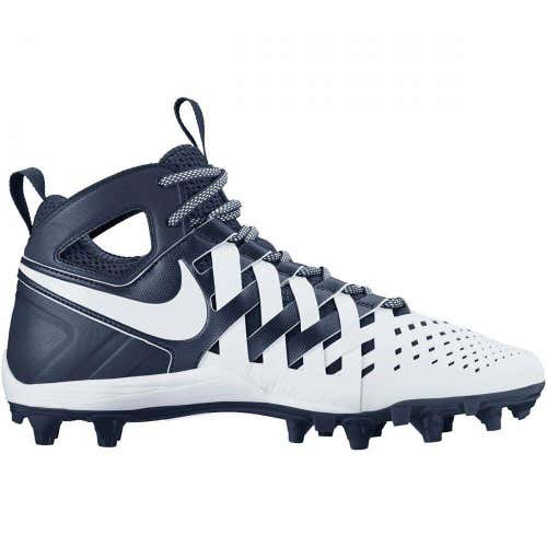 new mens 13 nike huarache 5/V mid/lacrosse cleats LAX navy blue/white football