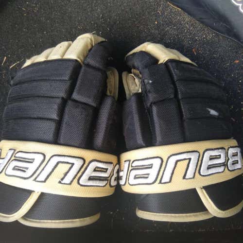 Bauer Nexus Honeybaked Hockey Gloves Senior 14 Inch Black Gold