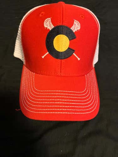 New Red Lacrosse Trucker Hat with tags