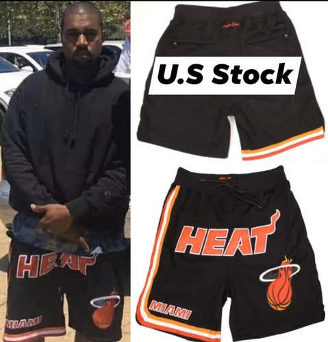 NWT Men’s Miami Heat Throwback Fully Stitched Shorts