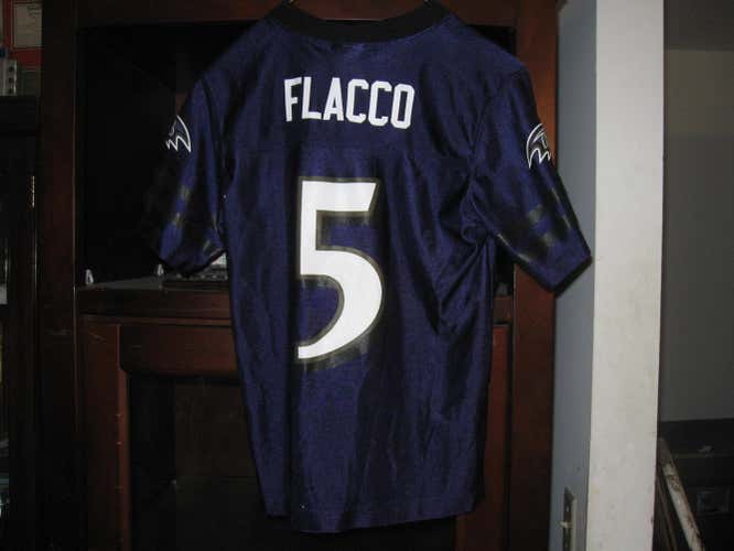 RAVENS JOE FLACCO YOUTH HOME  JERSEY(M 8/10)