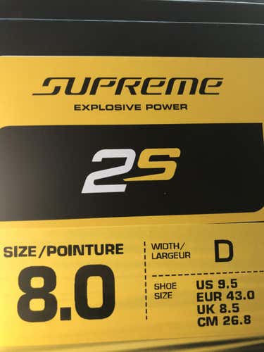 New Bauer Supreme 2S Hockey Skates Senior Size 8