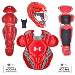 Under Armour Intermediate 13-16 Converge Victory Series Catchers Gear Set - Red