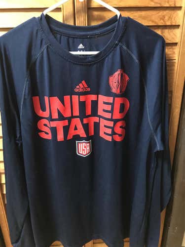 Adidas Team USA World Cup Of Hockey Long Sleeve Mens Large