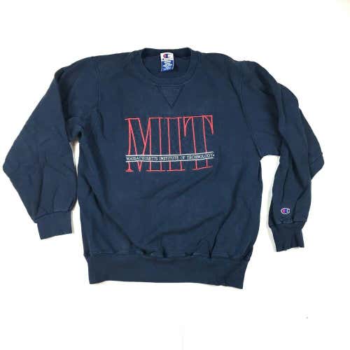 VTG Champion Massachusetts Institute of Technology Crewneck Sweatshirt Blue Sz M