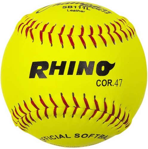 Champion Sports NFHS Approved 11 Inch Softball Yellow Leather .47 Core -6 Pack
