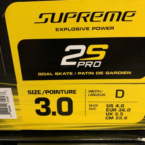 New Supreme 2s Pro Hockey Goalie Skates Junior  Size 3