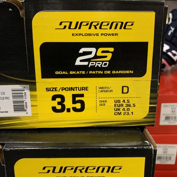 New Supreme 2s Pro Hockey Goalie Skates Junior  Size 3.5
