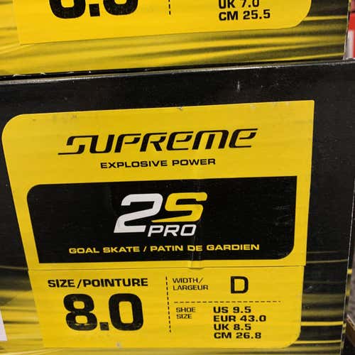 New Supreme 2s Pro Hockey Goalie Skates Senior Size 8
