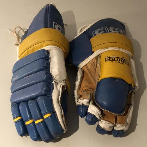 RARE Vintage CCM Senior Hockey Gloves California Golden Seals Colors