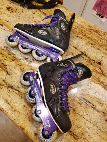 Mission Inline HOCKEY Skates Senior Size 9, hi-lo, EXCELLENT