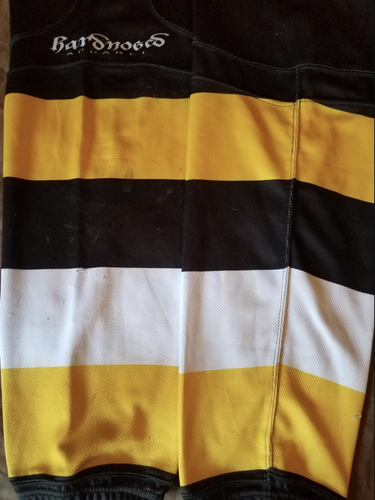 Pro Stock - Stripe (Boston throw-back)  White/Yellow/Black Striped Senior Socks