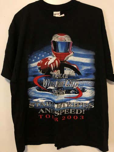 Vintage 2003 NASCAR Cup Stars Stripes & Speed Tour T-SHIRT XL Racing NEW