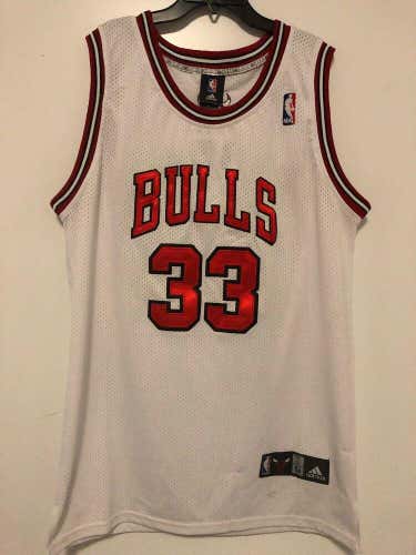 Adidas Sewn Stitched Scottie Pippen Chicago Bulls Jersey Size 54 White