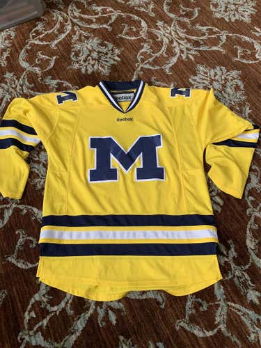 University Of Michigan Hockey Small Reebok Jersey Adult