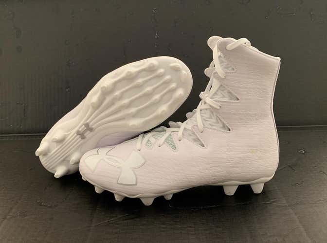 NEW! Size 8 Under Armour Highlight 'White Silver' Men's Lacrosse/Football Cleats