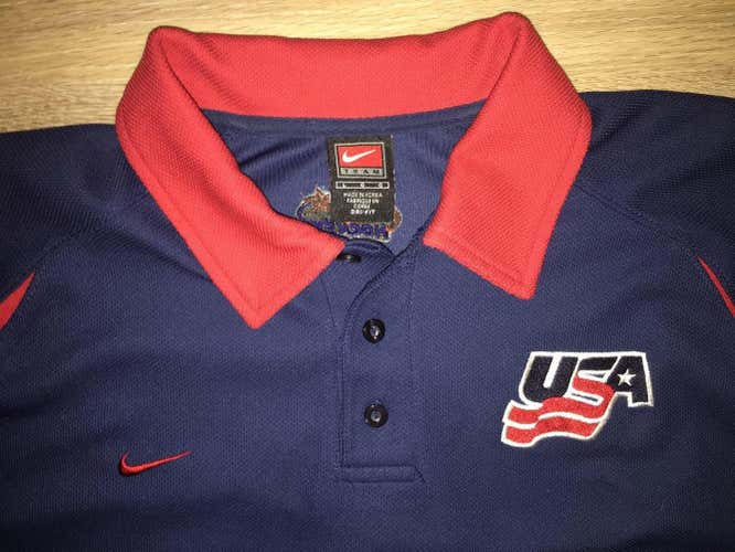 (Large) New Nike USA Hockey Dri-FIT Embroidered Shirt