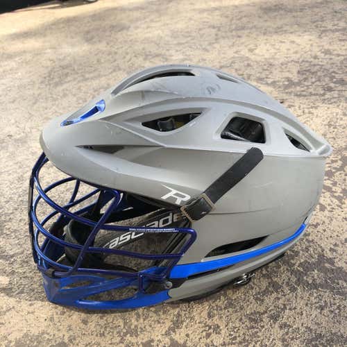 Chrome Blue face mask And Matte Gray R Helmet