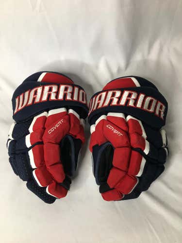 Used Red White Blue Warrior Covert QRL3 Gloves Senior Pro Stock - 14” - G6005