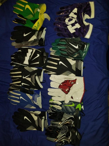 New Nike Football Glove lot (TCU sold) lot of 12 Wide receiver and lineman gloves