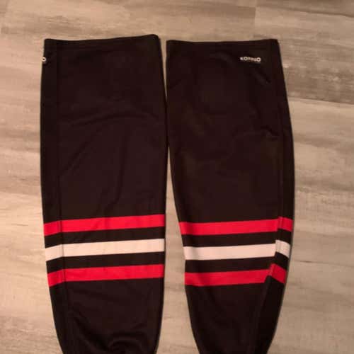 Black Red And White Player Socks