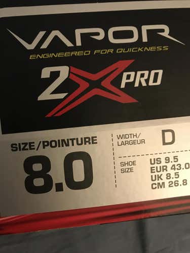 New Bauer 2X Pro Hockey Skates Senior Size 8
