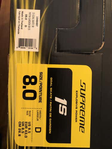 New Bauer Supreme 1S Hockey Goalie Skates Senior Size 8