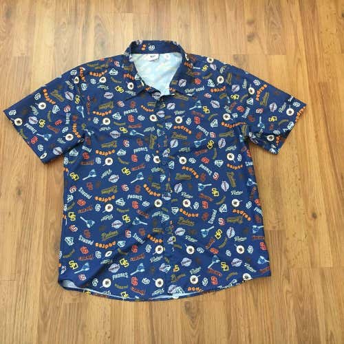 San Diego Padres MLB SUPER AWESOME Southwest Hawaiian Style Sz XL SGA Camp Shirt