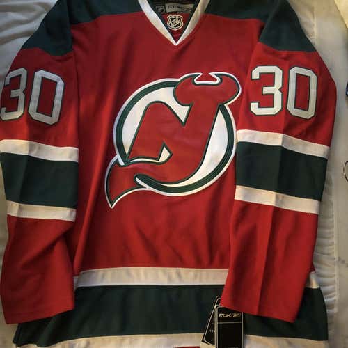 Red & Green Devils Brodeur Jersey Size 52 With Fight Strap