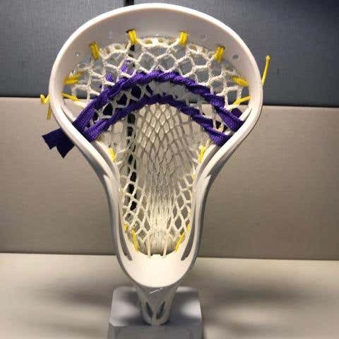 New A1 Head Strung With White  JimaLax Hard Mesh Purple Yellow Strings