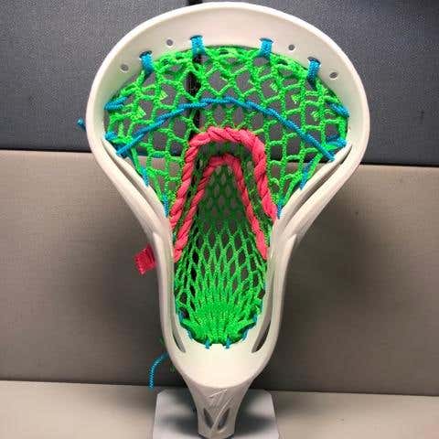 New A1 Head Strung With Neon Green JimaLax Hard Mesh Ornage Strings