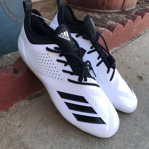 New Men's Sz 12.5 Adizero 5star 7.0 Cleats CHROME BOTTOMs