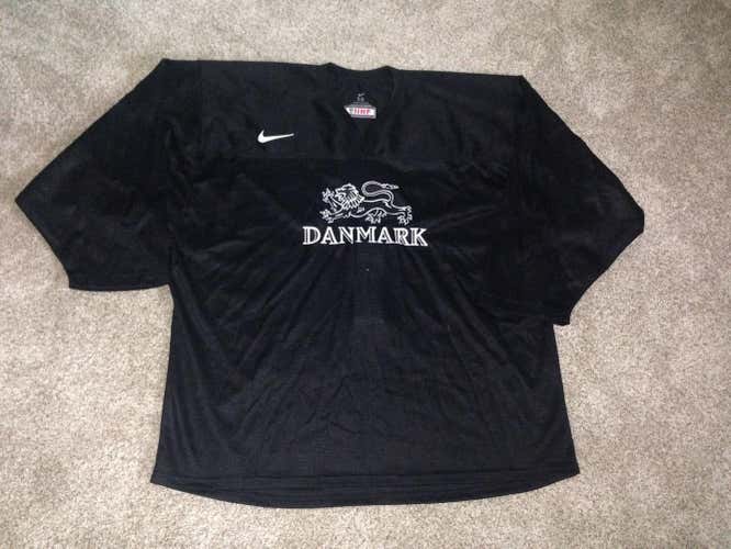 Denmark IIHF Nike practice jersey black 56