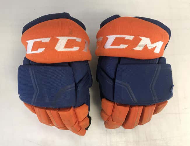 CCM Quicklite Pro Stock Hockey Gloves Royal Blue / Orange 14" 4581