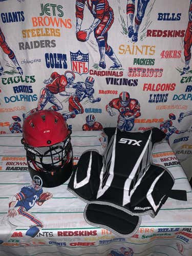 Youth Goalie Chest Protector And Cascade Helmet With Throat Guard