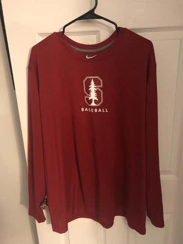 Stanford Baseball Nike Logo Stitched In Collar Men's XXL Nike Long Sleeve Shirt