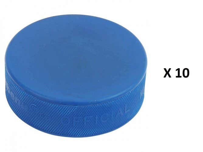 A&R Youth MITE Blue Ice Hockey PUCKS, Official Size, 4oz Weight - 10 Pack