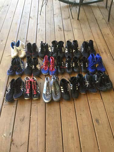 2 Pairs Wrestling Shoes Asics Adidas 7.5 6.5