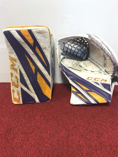 Mankato State CCM Eflex 4 Glove & Blocker Pro Stock Item#MNKGB1