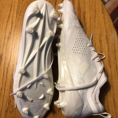 11.0 (W 12.0) Adidas Adizero White Cleats